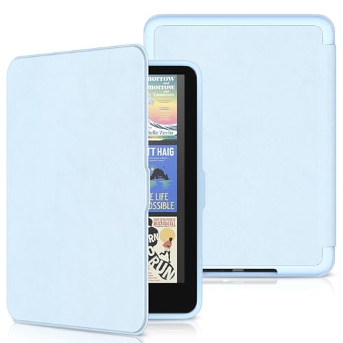 All-new Kindle Paperwhite 2024 Case 7 12th Gen/Kindle Paperwhite Signature Edition/1st Gen Colorsoft Signature Edition Lightweight PU Leather Cover with Auto Sleep/Wake Not for Kobo - Blue
