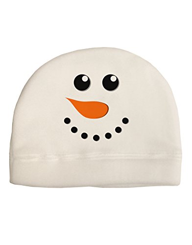 Snowman Face Christmas Child Fleece Beanie Cap Hat White