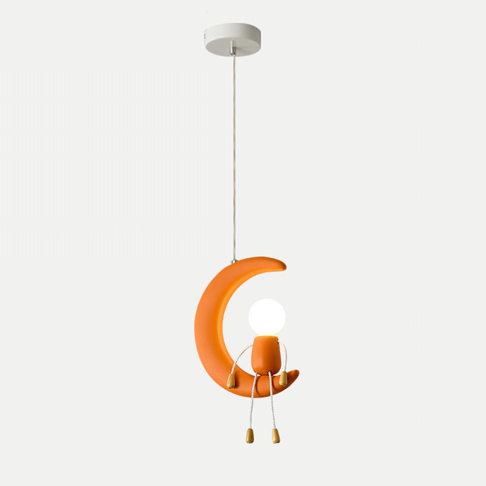 Lámpara colgante infantil de luna LED con altura regulable contra la oscuridad