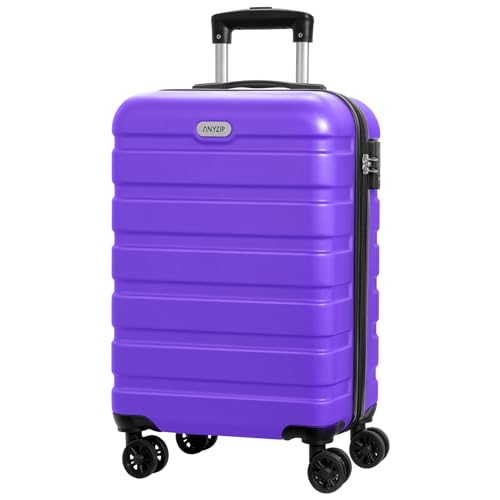 Image of AnyZip Luggage PC ABS Hardside Lightweight Suitcase with 4 Universal Wheels TSA Lock 20 24 28 Inch, Violet Purple, 20 inch Carry-On, Spinner Wheels