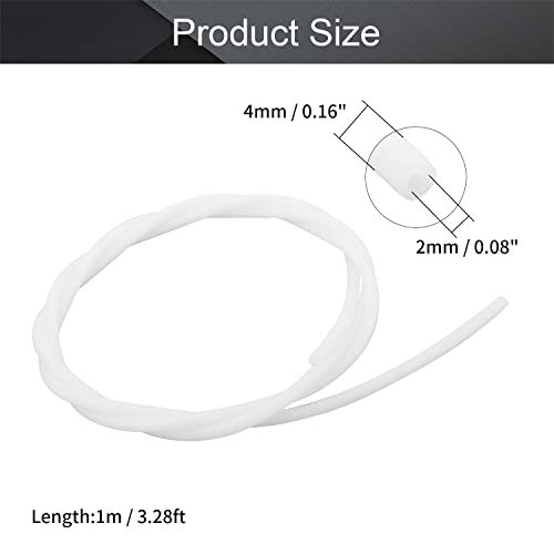 Image of Othmro PTFE Teflon Bowden Tube 3.28ft-2mm ID x 4mm OD-Milky White Connector Tubing for 3D Printer-1PCS