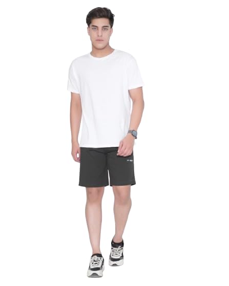 Solid Bermuda Shorts for Men – Cotton Hosiery, Regular Fit, Elastic Waistband with Drawstring, Zip Pockets, Casual, Gym, Running & Lounge Wear-image-38