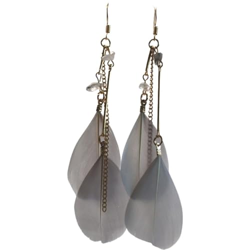 Boucles d'oreilles en Plumes boho pour vos festivals et soirées d'été romantiques