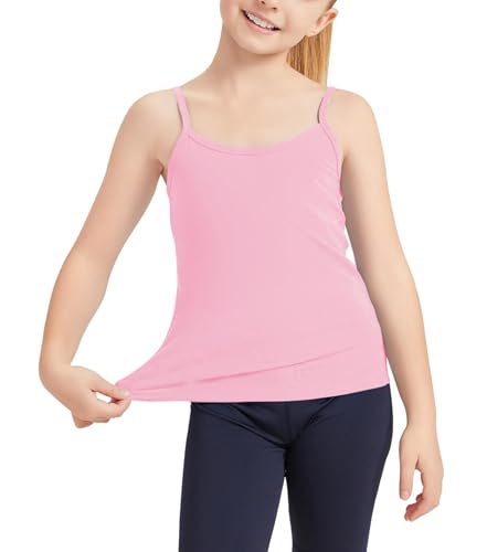 Image of Dreammonkey Girl's Full Sleeveless Camisole Tank Tops Kids Comfort Breathable Dance Tank Tops(Ages 2T-14Years)