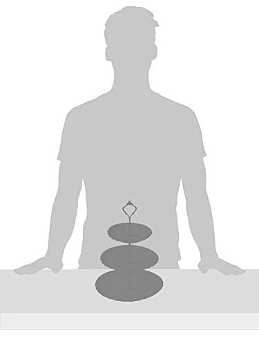 Jusalpha Light Blue 3-tier Ceramic Cake Stand- Cupcake Stand- Tea Party Pastry Serving Platter Comes In a Gift Box- Free Sugar Tong (FD-QD3T)