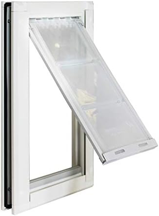 Endura Flap Single Flap Pet Door for Doors | All-Weather Insulated Flap | Durable Aluminum Frame with Secure Locking Cover | Interior and Exterior Door Installations | White, XL, Single Flap