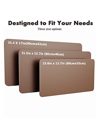 Ysagi Double-Sided Desk Pad, Leather Desk Mat, Eco Cork Desk Pad Protector, Large Mouse Pad For Desk, Waterproof Desk Blotter Pad, Desk Writing Pad For Office Work/Home(35.4"X17",Coffee+Cork) #TOP4