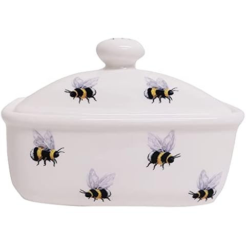 Rainbow Decors Bees Butter Dish with Lid Cover