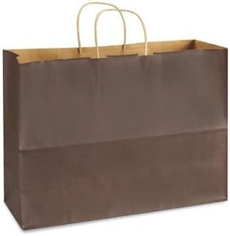 Miniatura 2 de Bolsas de color marrón chocolate, bolsas de papel kraft extra grandes, bolsas de compras (tamaño de la boga 16 pulgadas de ancho x 12 pulgadas de
