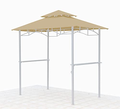 GRASEKAMP Qualität seit 1972 Ersatzdach für BBQ Grill Pavillon 1,5x2,4m Sand Unterstand Doppeldach Gazebo Cover