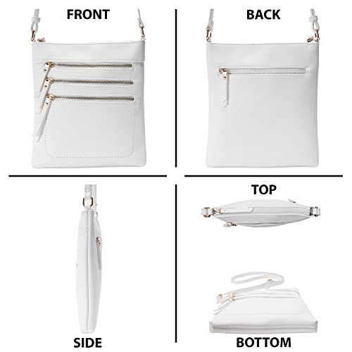 Image of Solene Crossbody Bag Functional Multi Pocket Messenger Purse Top Zip Closure Shoulder Handbag With Adjustable Strap