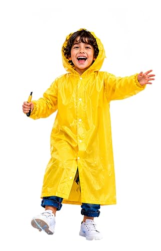 Image of Kids Waterproof & Lightweight EVA Raincoat with Hooded Full Body Rain Protection for Boys and Girls Reusable Rain Wear Pack of 1