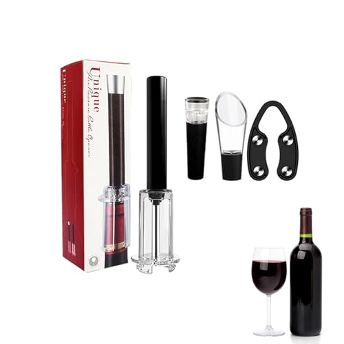 Juego de abrebotellas de vino - Juego de presión de aire de 4 piezas, abridor manual con cortador Aireador Verter Parada de vacío | Ideal para bar en el hogar, al aire libre, picnic, accesorios de