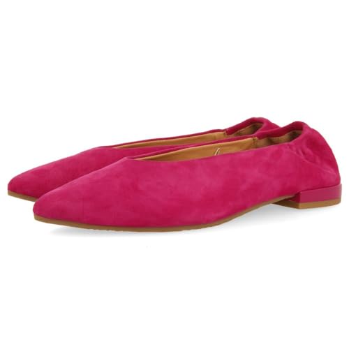 GIOSEPPO Bailarinas DE Piel Color Fucsia con Punta Fina Y TALÓN Fruncida para Mujer GAGEAC