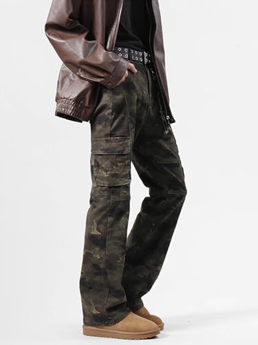Men's Pants Spring American Retro Camouflage Multi-Pocket Casual Workwear High-Street Straight-Leg Trouser for Men4