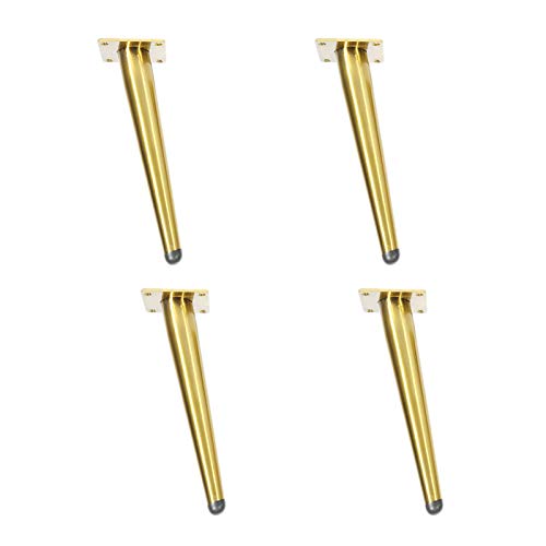 4 Pieds de Meubles Pieds de table inclinables en Métal Pieds de Support Pieds de Canapé Pieds d'armoire Pieds de,Accessoires de meubles de quincaillerie,d'or(50cm)