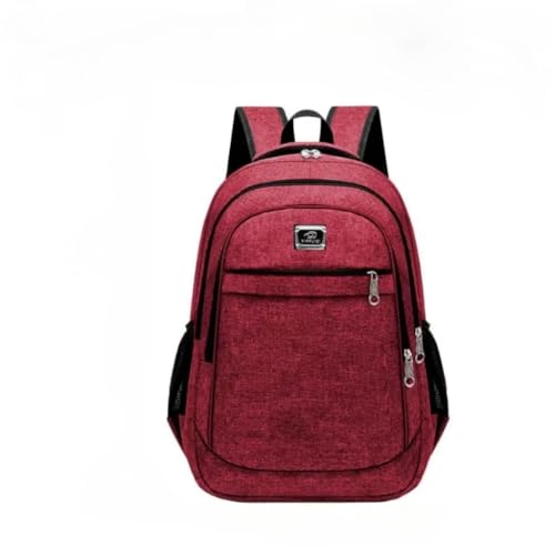 Mochila Escolar Casual, Multi-Compartimentos, 4 Cores Disponíveis, Tecido Durável (vermelho)