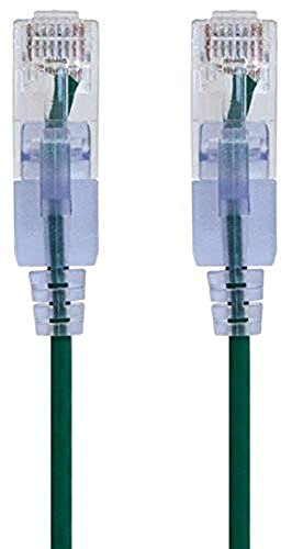 Image of Monoprice Cat6A 1ft Green 10-Pk Patch Cable UTP 30AWG 10G Pure Bare Copper Snagless RJ45 SlimRun Series Ethernet Cable