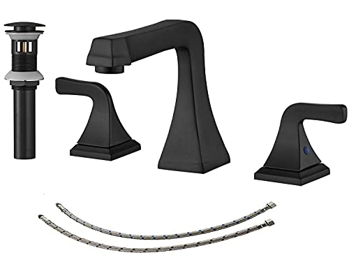 Bathfinesse two handle widespread bathroom faucet matte black bat…
