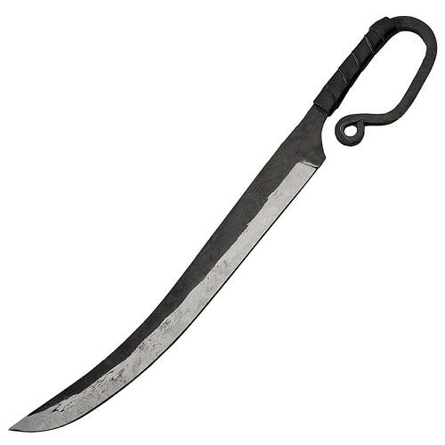 SZCO Supplies 21-Inch Antique Hand-Forged Carbon Steel Sword– Leather Wrapped Handle & Sheath