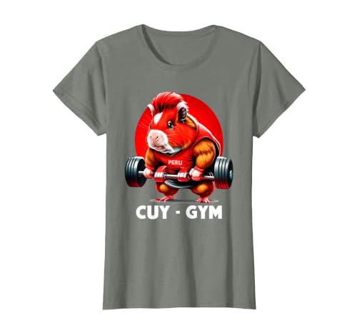 cuy-Gym -Peruvian cuy Gym Design t-Shirt T-Shirt, Women, Olive Heather, Large