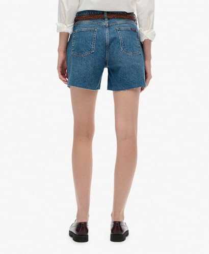 Superdry Vintage Mid Rise Cut Off Short W7110398A Fulton Vintage Bleu Taille 26, Fulton Vintage Blue, 26W