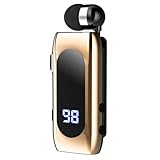 K55 Business Bluetooth 5.2 Einohr-Headset, Gold, Clip-on-Design, Rauschunterdrückung, 140-mAh-Akku, 20-Stunden-Gesprächszeit, Typ-C-Aufladung