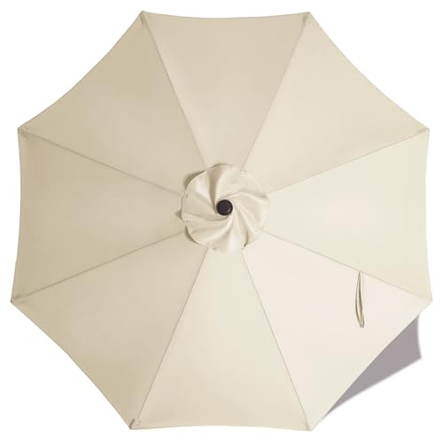 Image of ABCCANOPY 10ft Outdoor Umbrella Replacement Top Suit 8 Ribs (Light Beige)