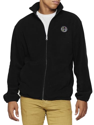 Maui & Sons Jet Lag Micro Fleece Full Zip Jacket – Warm Winter Black