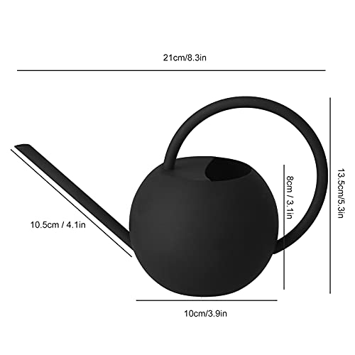 Mumusuki Small Watering Can Bonsai Stainless Steel Plant Water Can for Indoor Office Plants and Garden Long Spout Black - Image 2