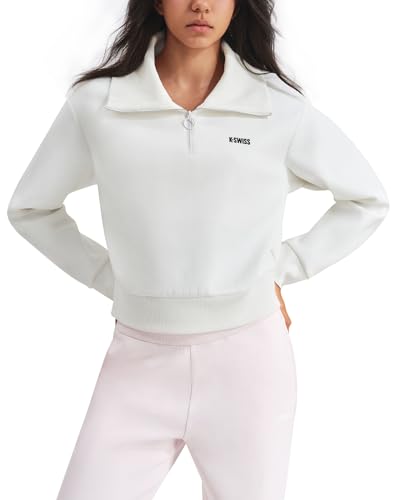 K-Swiss Women's Sweatshirts Quarter Zip Pullover - Fleece Workout Hoodies