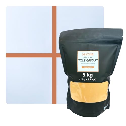 Image of DESTINE READY-TO-MIX inchTILE GROUT inch (16 COLOURS) (ALL PACKS: 100 Gm,250 Gm,400 Gm,800 Gm,1 Kg), Waterproof, Crack Filler, Cement Based Tile Gap Filler (5 Kg, Pastel Brown)