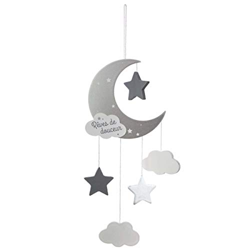Atmosphera - Suspension Lune Gris H 43 cm