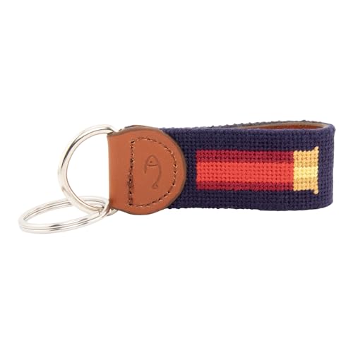 Image of Leather Hand-Stitched Needlepoint Key Fob or Key Chain
