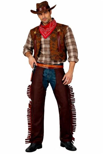 Wicked Costumes Mens Cowboy Fancy Dress Costume Western Outfit Sheriff Rodeo Party Costume - Large