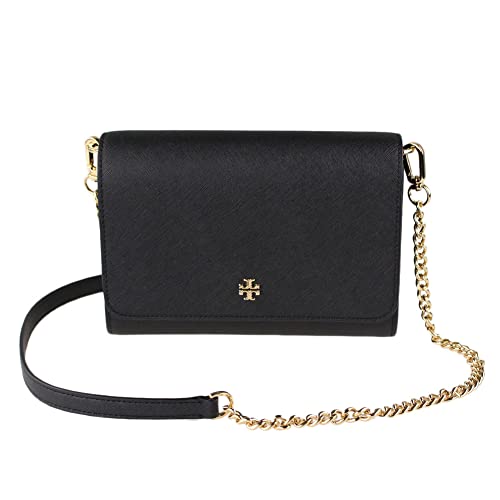 Tory Burch 82328 Black with Gold Hardware New Emerson Chain Wallet Black Leather Cross Body Bag2