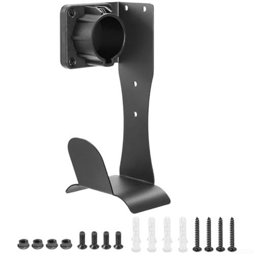 Soporte de pared para cargador J1772 EV de acero inoxidable, organizador de cables con base de plástico PA y ganchos en forma de arco, kit de montaje resistente a la intemperie para garaje o exterior