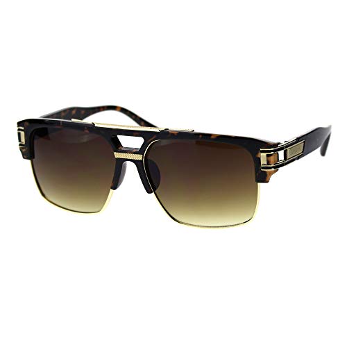 Mens Designer Fashion Sunglasses Bold Top Gold Rim Square Frame UV 400