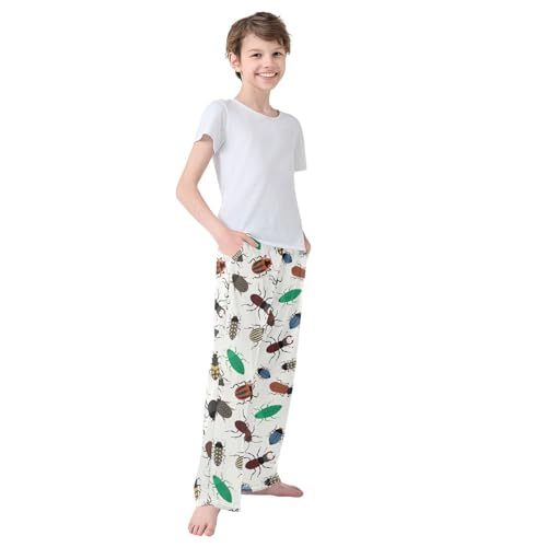 Boys' Pants Colorful Beetle Long Bottoms Jogger Pants Elastic Waist Trousers with Pockets S-XL4