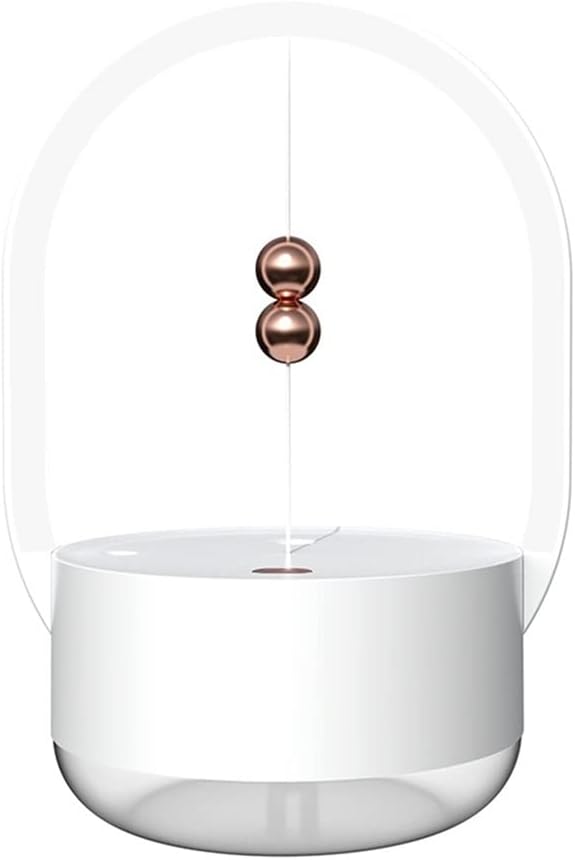 350 ml Magnetic Ball Cool Mist Humidifier Mini Ultra Quiet Air Humidifier with Night Light for Home Bedroom Office Travel (Colour: White)