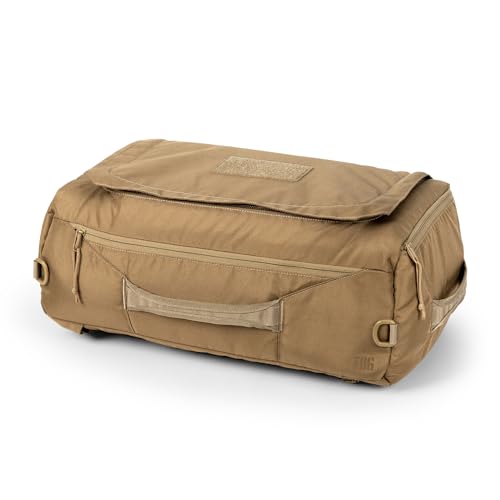 Tactical Baby Gear Tactical Duffle Bag – Hospital & Weekender Diaper Bag for Men with Patch Panel, Backpack or Shoulder Strap Carry, Spacious Storage (Coyote Brown)