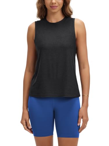 Image of ODODOS Women's Performance Tank Ultra Soft odSTRATUM Tech Sleeveless Tee Shirts High Crew Neck Pullover Top