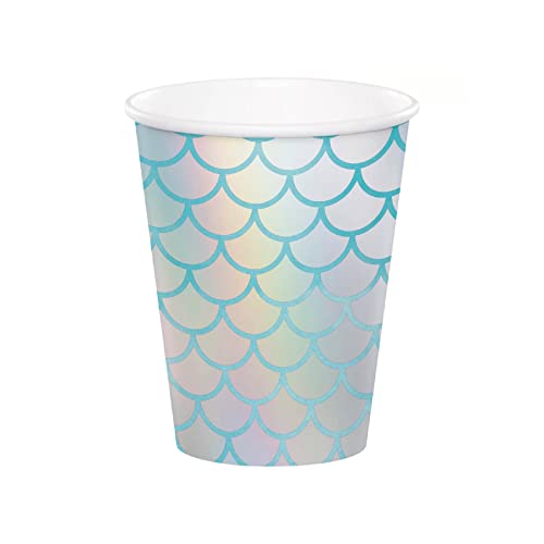 Image of Wanna Party Mermaid Theme Paper Cups 9 oz.for Mermaid Party Supplies /Underwater Party Supplies /Birthday Decorations for Girls-8 Pcs