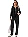 Terecey Trainingsanzug Damen Set Jogginganzug Zweiteiler Frauen Sport Anzug Freizeitanzug Kapuzenjacke &S porthose Lounge Winter Outfits Sets Tracksuit Herbst Fitness Loungewear Schwarz L