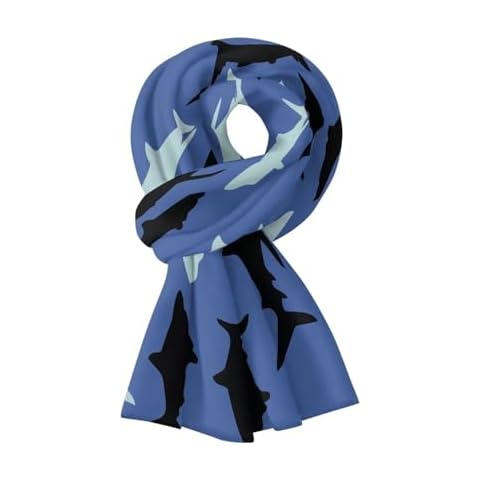 LedBack Sharks Pattern Scarves for Women Cold Weather Scarves & Wraps Soft Comfy Warm Winter Scarf Ladies Lightweight Breathable Scarves Spring Fall Scarf for Women Men Cover