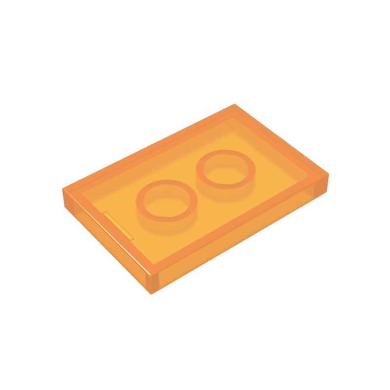 XYEIUGO GDS-1039 26603 Foundation Plate Tile 2x3, Trans Orange, 50 PCS
