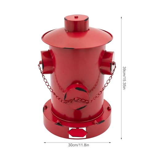Bote de basura retro con pedal, hierro, 11.8x15.35in, rojo miniatura 4