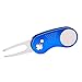 Mile High Life All Metal Foldable Golf Divot Tool with Pop-up Button & Magnetic Ball Marker (Blue Curve)