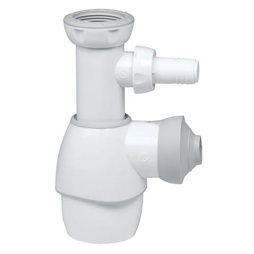 Wirquin 30723641 Kit bonde et siphon universel Tout En Un pour lavabo et évier, blanc
