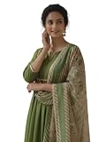 Leriya Fashion Women Printed Kurta Set with Dupatta | Three Piece Kurta Set for Women | Traditional Dress for Woman | Salwar Suit for Party Outfits Olive Amazon Deal